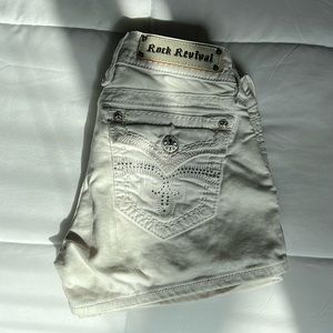 Rock Revival White Jean shorts size 27